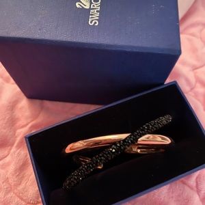 Swarovski black rhinestones & rose gold bracelet